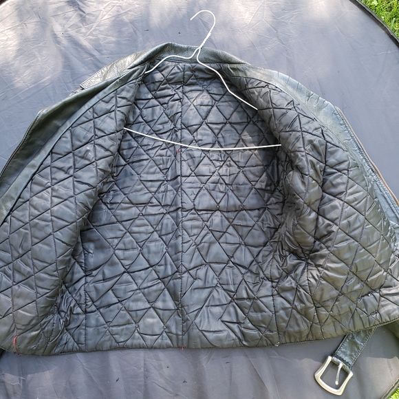 50s Vintage Moto Biker Leather Jacket Medium Black - Picture 7 of 11